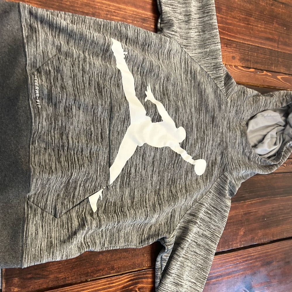 Jordan Gray Hoodie with White Logo